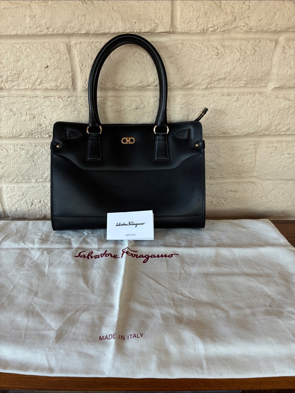 Black Salvatore Ferragamo Briana Handbag